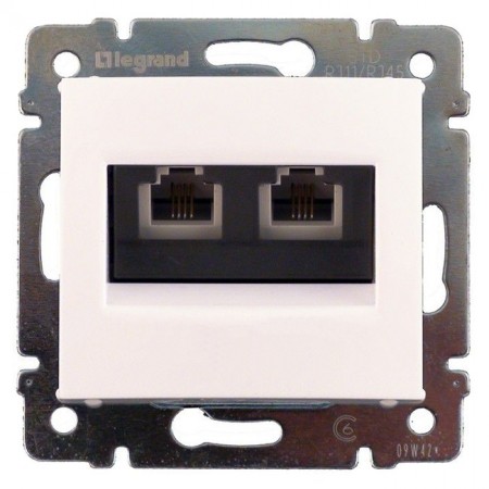 Priza telefon dubla RJ11 Alba Legrand Valena Priza telefon dubla RJ11 Alba Legrand Valena